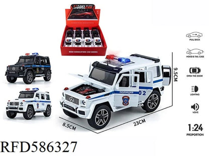G Wagon Police Jeep  Scale Model Diecast Metalcar - All Size