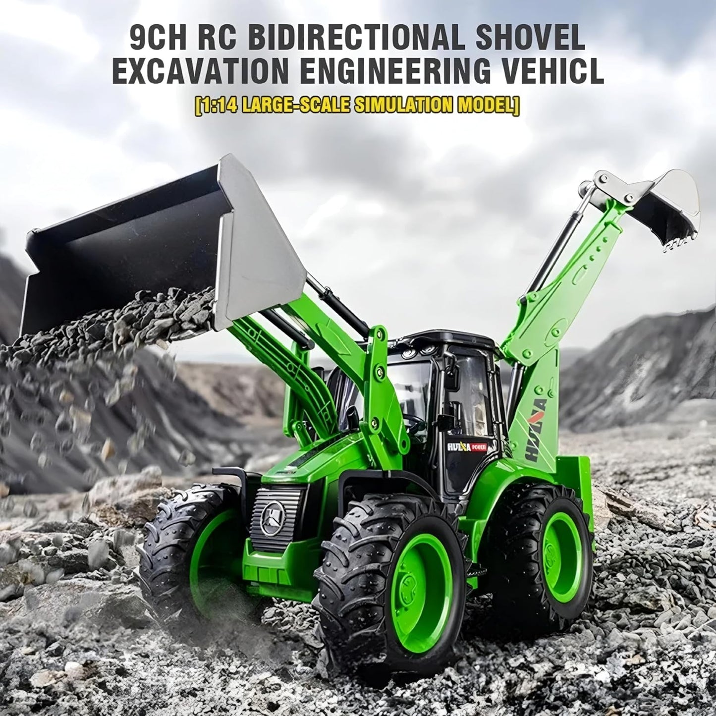HUINA JCB 1579 1:14 REMOTE CONTROL BACKHOE LOADER