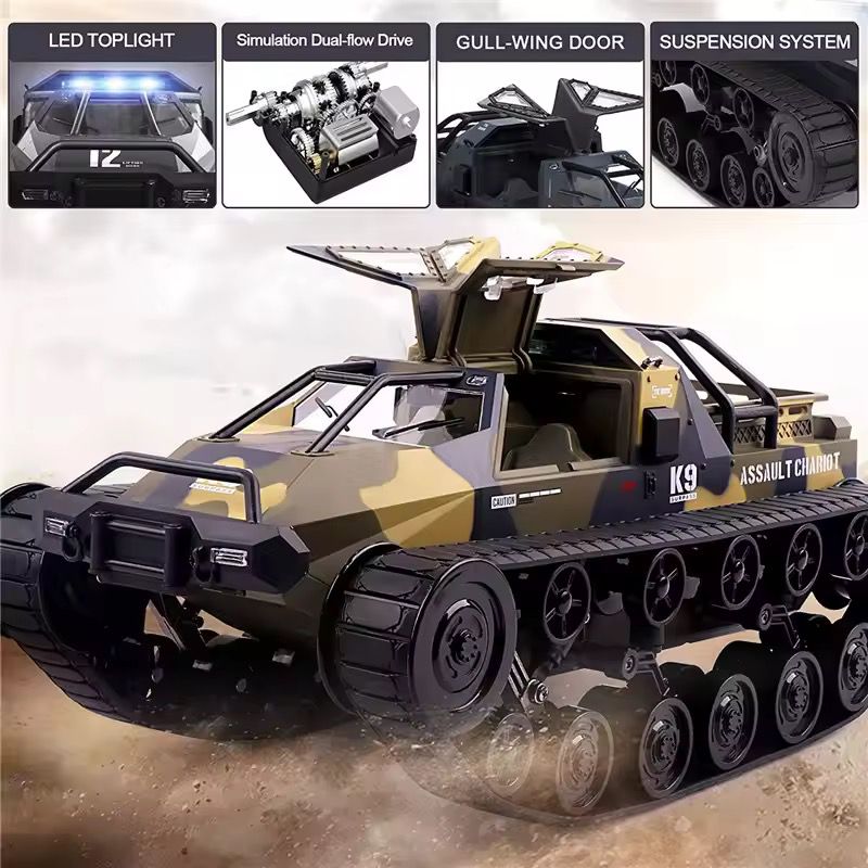 RC Tank Car, 1/12 Scale 2.4GHz Remote Control