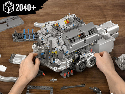 Mould King 10201 Motorised Hypercar W16 Engine & Gearbox Building Set | 2,024 Pcs