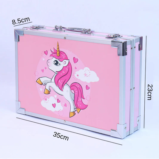 145 PIECES DRAWING COLOR KIT SKETCH COLOUR PENCIL SET OIL PASTELS COLOUR SET WATERCOLOR CAKES PAINT BRUSH SHARPENER ERASER STATIONARY ART SUPPLIES FOR ARTIST [SIZE:-34CM*23CM*8.5CM]