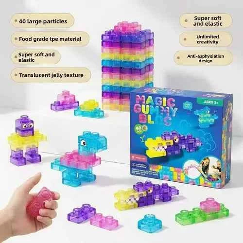 Gummy Blocks - 40pcs | Montessori, Sensory, Squishy and Stretchable
