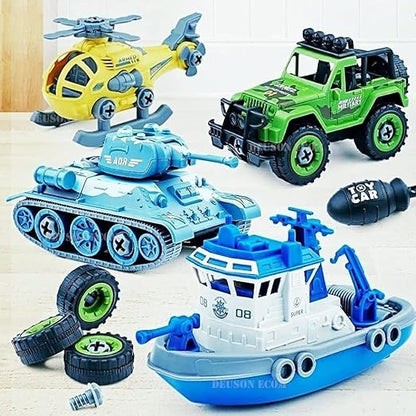 ABS Plastic DIY Military Vehicle Toy Set with Disassembly Tool Vehicles