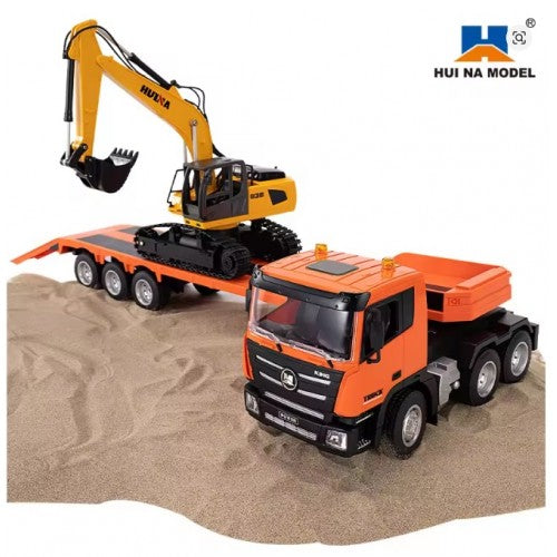 Huina 1319 RC Tractor Truck with Excavator & Trailer 1:18
