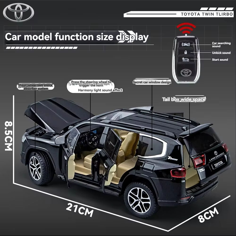 Land Cruiser LC300 1:24 with Key Remote Metal Diecast Car