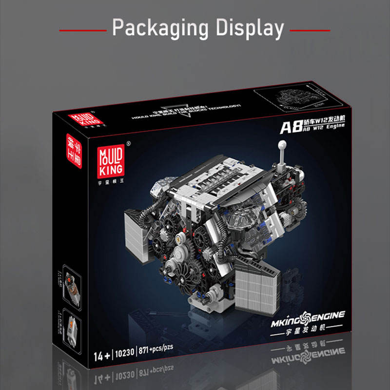 Mould King 10230 W12 Twin Turbo Engine Model Building Set