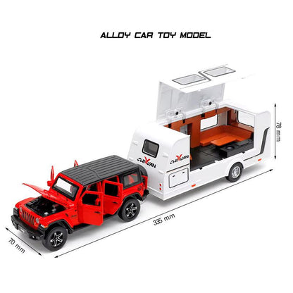 Wrangler Jeep Trailer Scale Model Diecast Metalcar - All Size