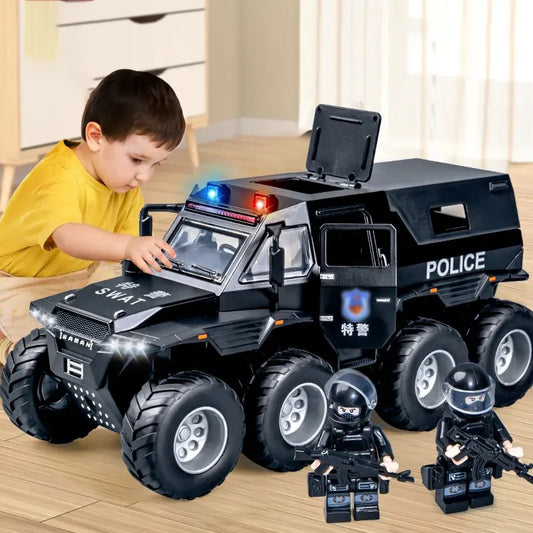 8X8 OFF-ROAD REFITTED MODEL ADVENTURE SUV CAR  1:32 DIECAST METAL PULLBACK TOY CAR WITH OPENABLE DOORS & LIGHT, MUSIC BOYS CAR FOR KIDS BEST TOYS GIFTS TOYS FOR KIDS [SIZE:- 22.5CM*10.3CM*10CM]【 MULTICOLOR 】