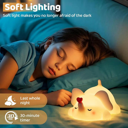 Hot Sale Touch Switch Control Cartoon Bedside Lamp Elephant Night Light