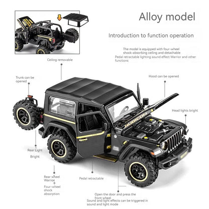Wrangler Rubicon Thar Jeep Scale Model Diecast Metalcar - All Size