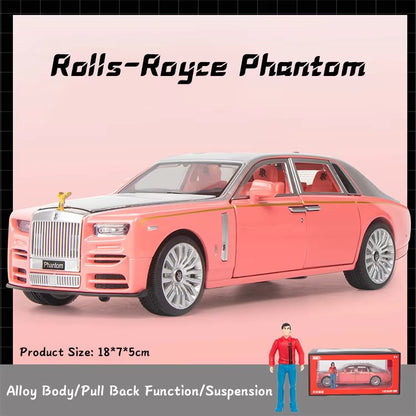 Rolls Royce Phantom Pink Scale Model Diecast Metalcar - All Size