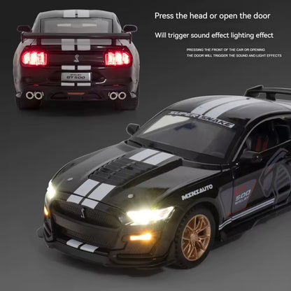 Mustang Gt500 Orange Scale Model Diecast Metalcar - All Size