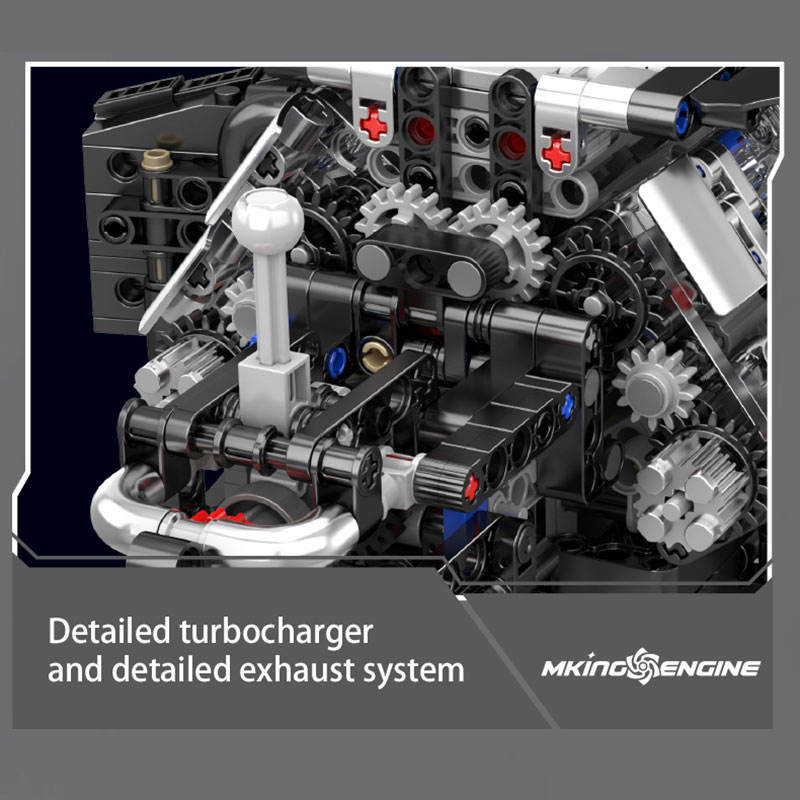 Mould King 10230 W12 Twin Turbo Engine Model Building Set