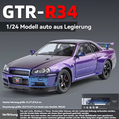 Nissan Skyline Gtr 34 Scale Model Diecast Metalcar - All Size