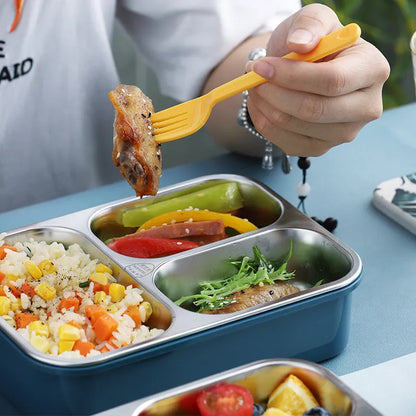 3 Compartment Stainless Steel Insulated Lunch Box for Kids