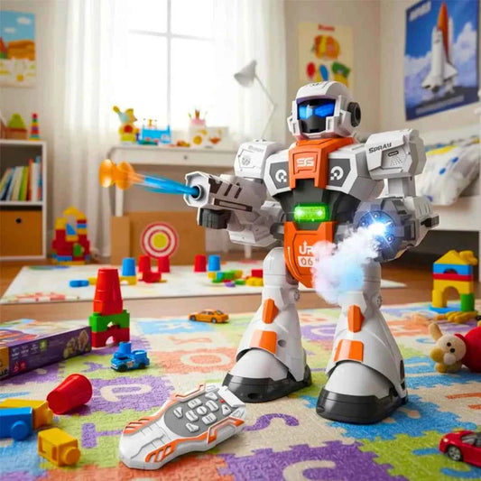 Intelligent Remote Control Robot Toy with Spray, Lights & Sound