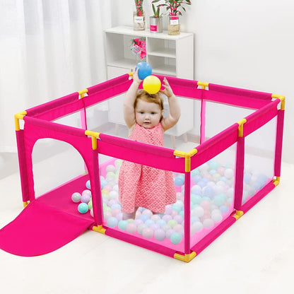KYARA TOYS Baby Playpen, Portable Play Yard for Kids  Indoor And Outdoor Multicolor (50 Free Balls On Prepaid Orders)