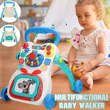 Learning Music Walker Trolley Multifunctional Push & Pull Toy for Toddlers