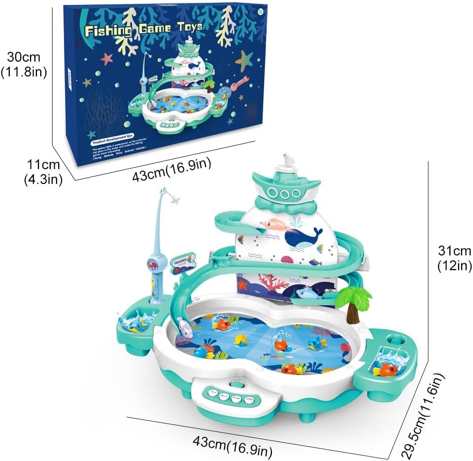 Premium Magnetic Baby Fishing Toy Set, 3 in 1 Fishing Game for Toddlers & Kids