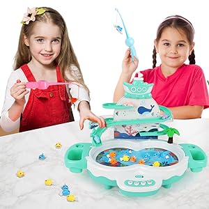 Premium Magnetic Baby Fishing Toy Set, 3 in 1 Fishing Game for Toddlers & Kids