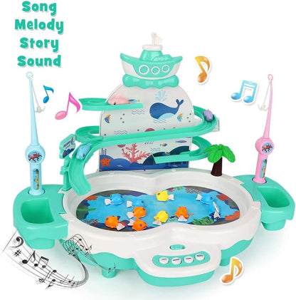 Premium Magnetic Baby Fishing Toy Set, 3 in 1 Fishing Game for Toddlers & Kids