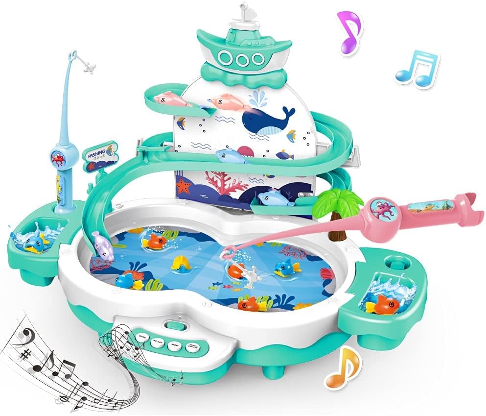 Premium Magnetic Baby Fishing Toy Set, 3 in 1 Fishing Game for Toddlers & Kids