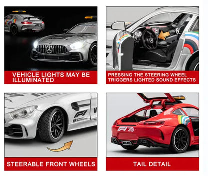 Mercedes-benz Amg Gt Safety Car Scale Model Diecast Metalcar - All Size