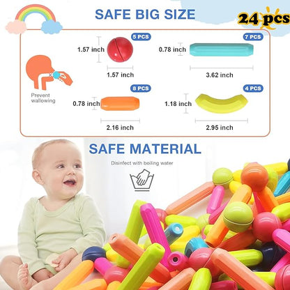 Premium Magnetic Building Stick For Kids Early Learning & Development