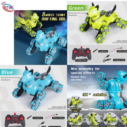 Premium Stunt Dog Toys Car Plastic Radio Electric RC 8 Wheels Car Toy for Kids