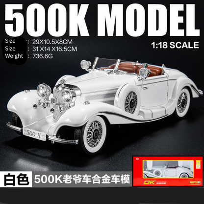 Vintage 1936 Mercedes Benz 500K 1:18 Roadster diecast scale model car collectible