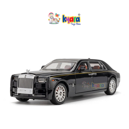 Rolls-royce Phantom Black-Silver Scale Model Diecast Metalcar - All Size