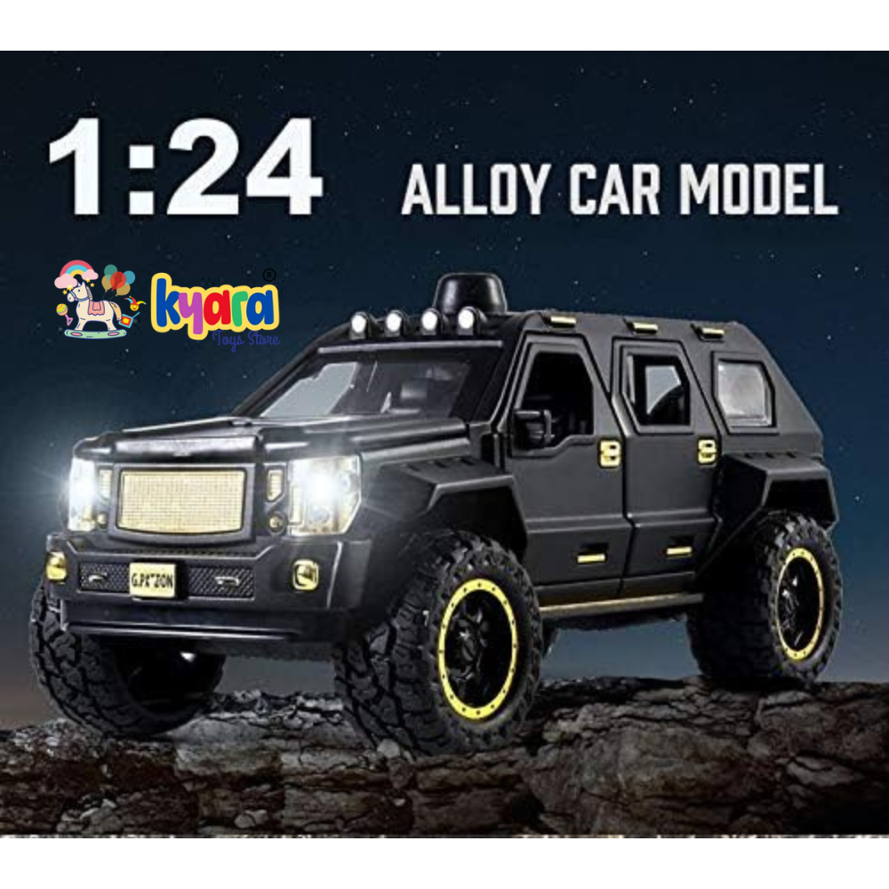 BIG SIZE G-PATTON 1:24 DIECAST METAL PULLBACK TOY CAR WITH OPENABLE DOORS & LIGHT, MUSIC BOYS CAR FOR KIDS BEST TOYS GIFTS TOYS FOR KIDS [SIZE:-19.6CM*8.3CM*8.3CM]【 MULTICOLOR 】