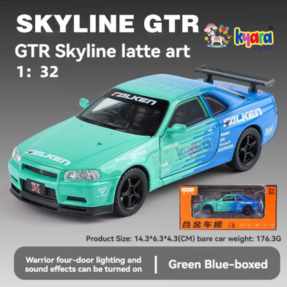 Nissan GTR R34 Sport Racing Car Scale Model Diecast Metalcar