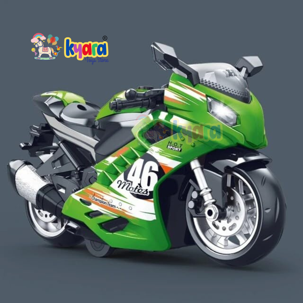 Police Motorcycle Toy - Pull Back Motorcycle Toys, Tiny Gift with Music Lighting, Latte Motorcycles Toy