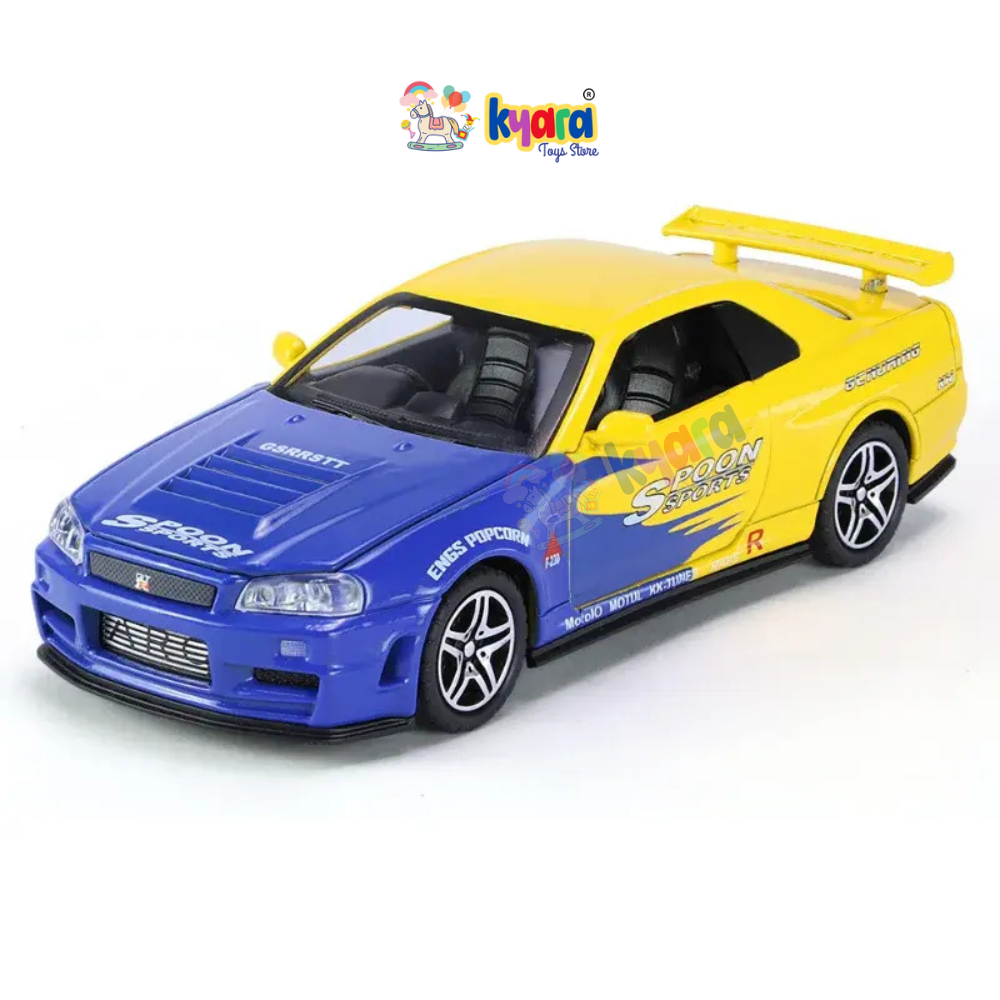 Nissan GTR R34 Sport Racing Car Scale Model Diecast Metalcar