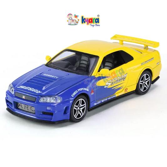 Nissan GTR R34 Sport Racing Car Scale Model Diecast Metalcar