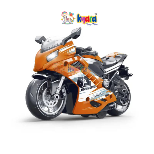 Police Motorcycle Toy - Pull Back Motorcycle Toys, Tiny Gift with Music Lighting, Latte Motorcycles Toy