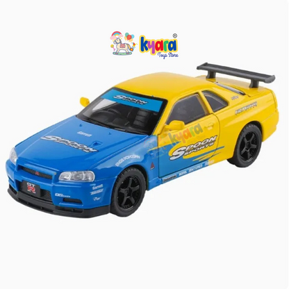 Nissan GTR R34 Sport Racing Car Scale Model Diecast Metalcar