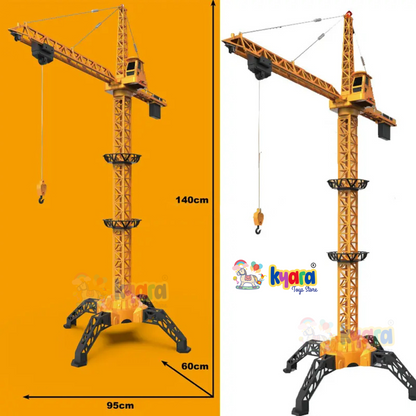 1/8 Alloy Engineering Tower Slewing Crane 2.4G RC Hammer-head Cranes Engineering Construction Model Toy With Light & Sound