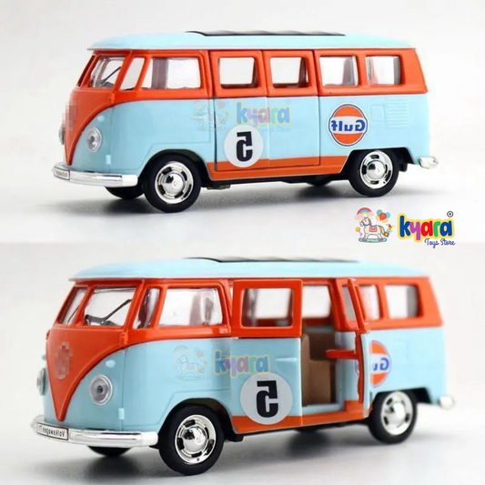 1:36 Diecast Model Car Alloy Toys Car Model Gulf Oil GULF Vo Lkswagen Classic T1 Bus Toy Vehicle Children Gifts