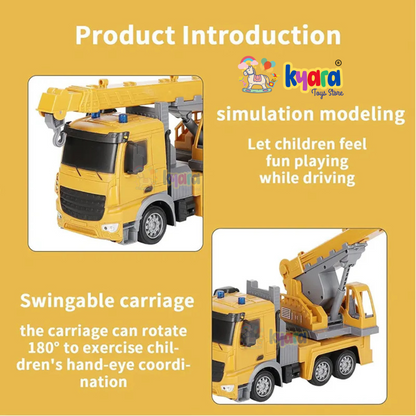 1:24 Scale Construction Truck 2.4GHz 6 Channels RC Crane Remote Control Engineering Vehicle Toys for Kids