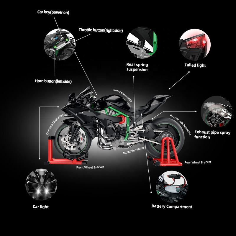 Kawasaki Ninja H2R Smoke 1:9 Diecast Alloy Model Bike