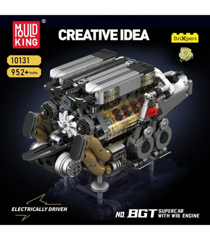 MOULD KING 10131 Motorized W16 Engine BGT Supercar Building Set