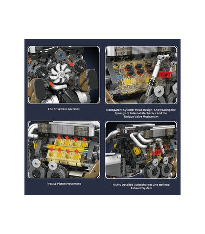 MOULD KING 10131 Motorized W16 Engine BGT Supercar Building Set