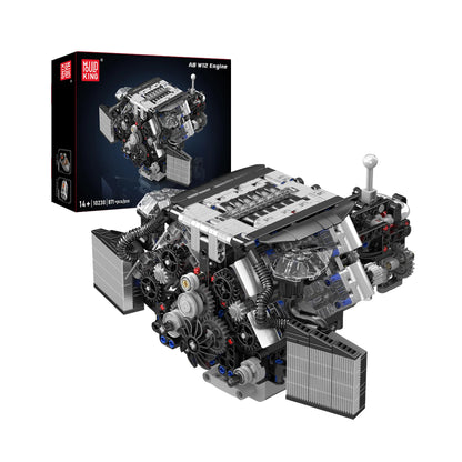 Mould King 10230 W12 Twin Turbo Engine Model Building Set