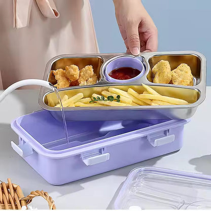4 Compartment Airtight Tiffin Box With Bowl