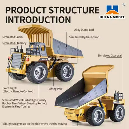 Huina 1533 Scale RC Dump Truck – 1:18 Tipper Construction